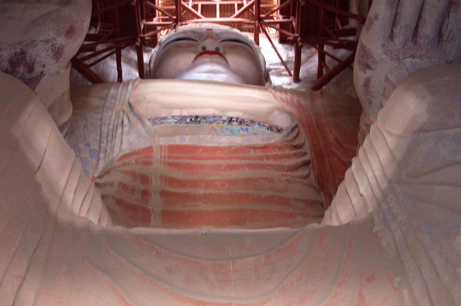 The monumental Buddha in Cave 96 at the Mogao Caves.