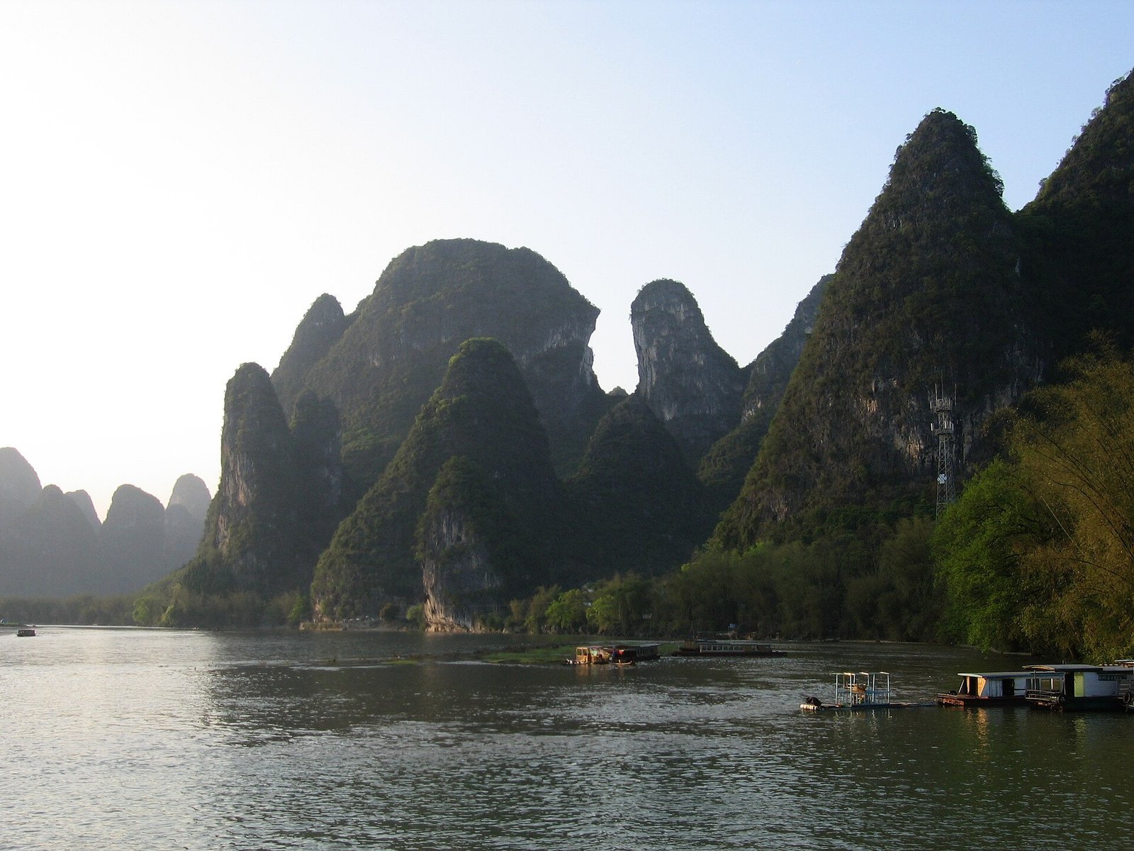 Karst peaks above the Li River near Xingping.