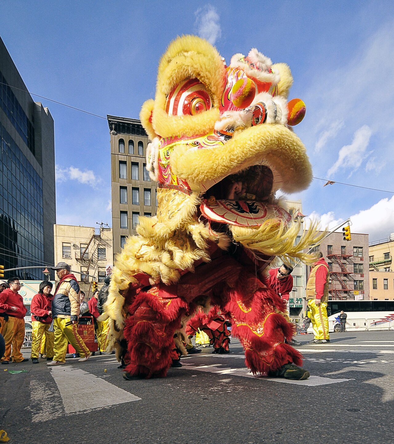 lion dance China.