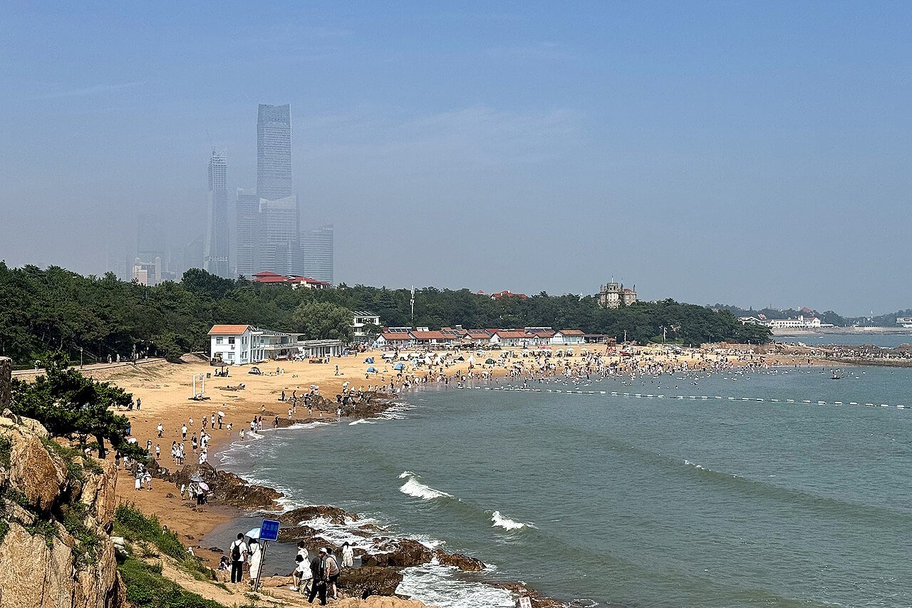 Qingdao’s No. 2 Beach beside the Badaguan area.