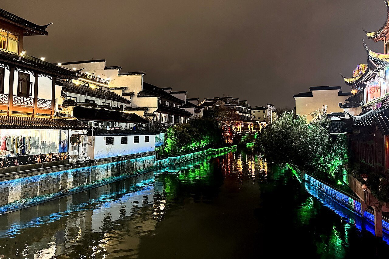 Qinhuai river Nanjing night.