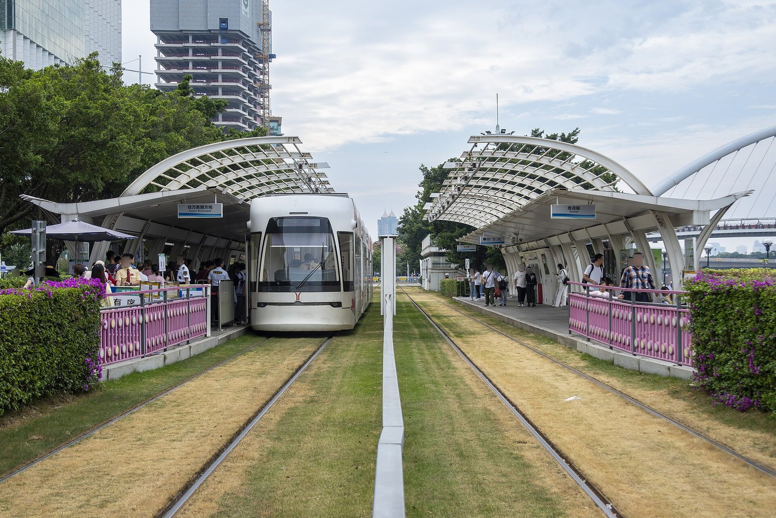 Guangzhou tram Canton Tower.